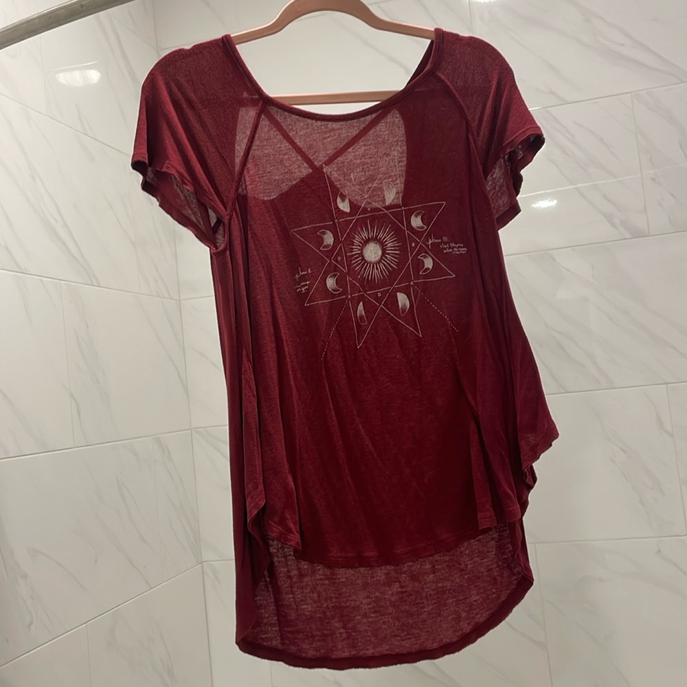 Maroon moon shirt
